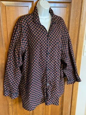 Brooks Brothers pajama top only Button dotted/paisley pattern Size XL